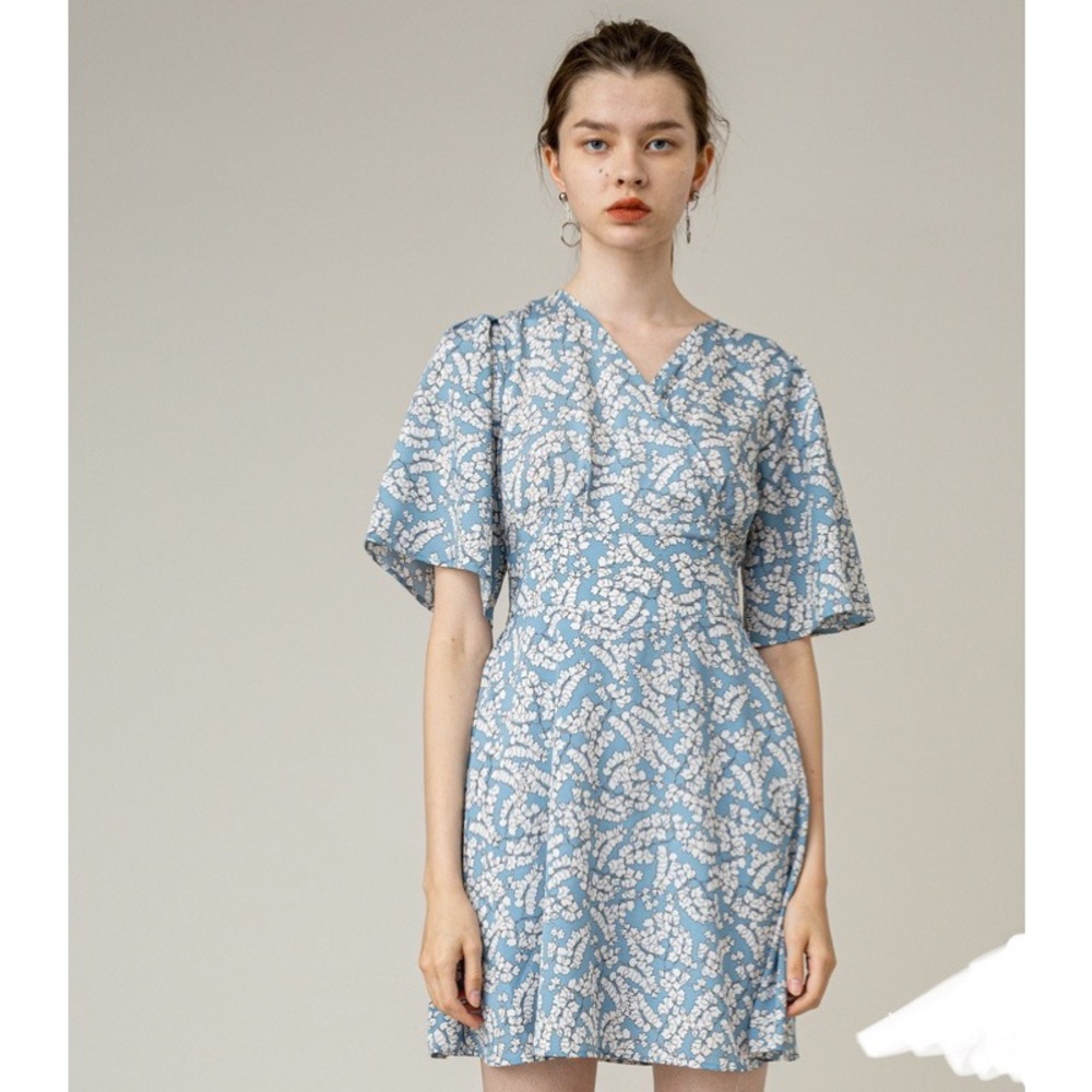 SLY dress floral pattern blue